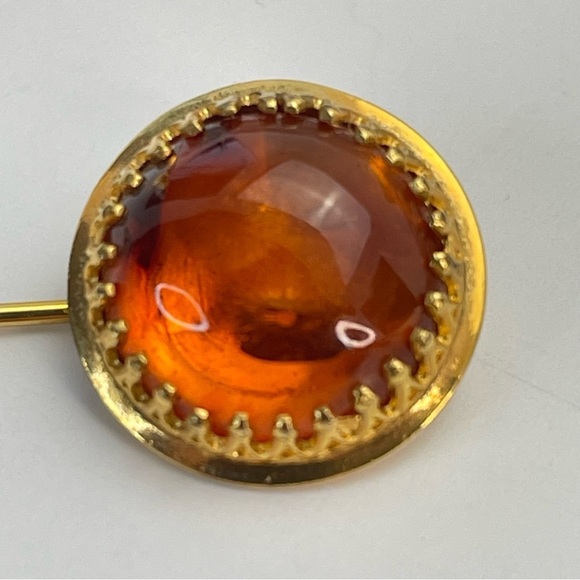 Vintage Amber Gold Filled Stick Pin - Picture 6 of 11